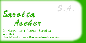 sarolta ascher business card